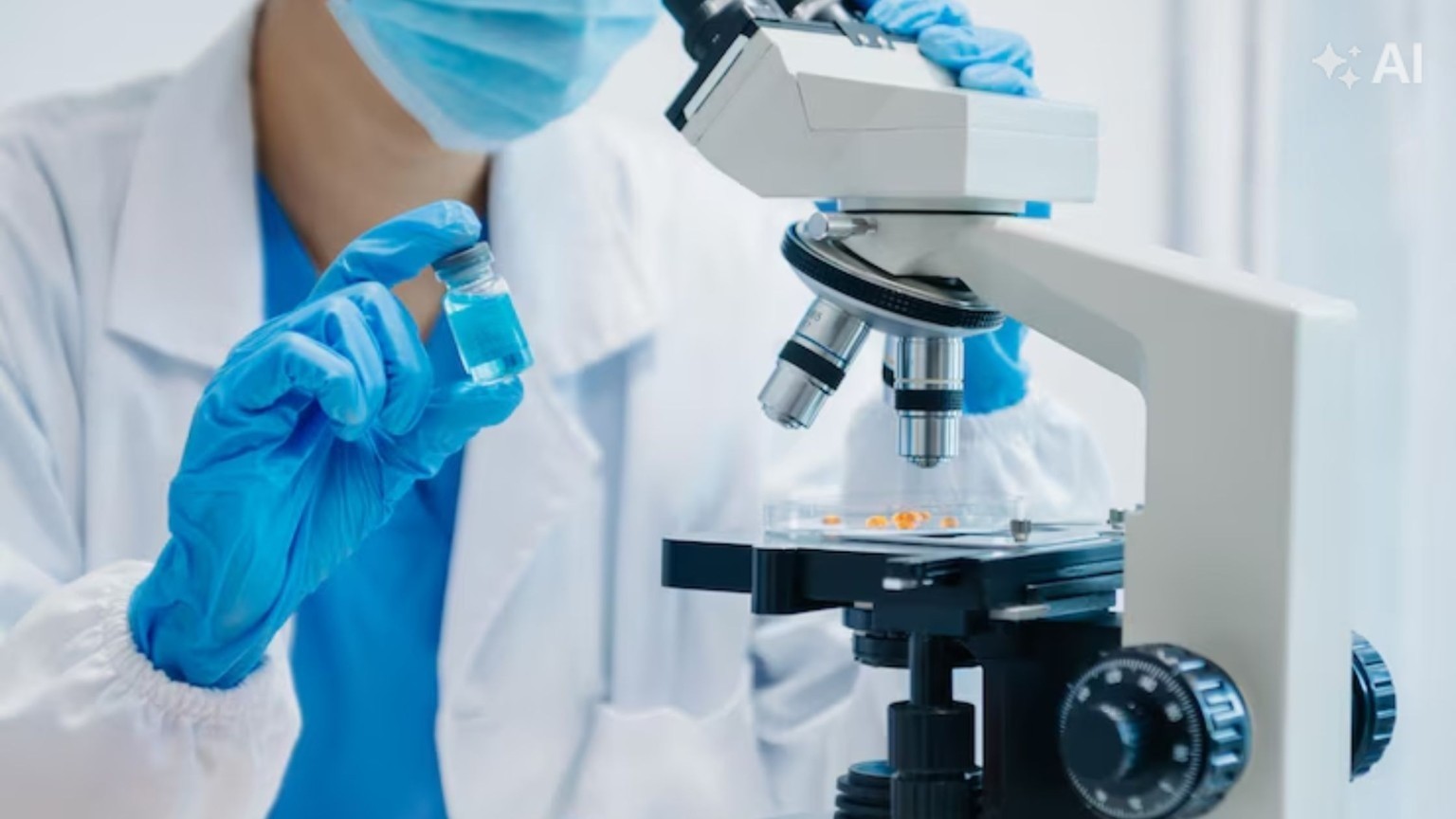 Laboratory microscope and sample